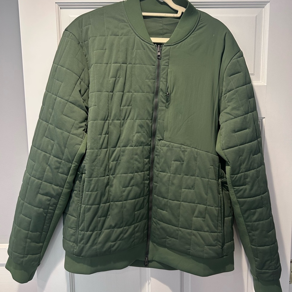 Lululemon athletica men’s green quilted bomber jacket